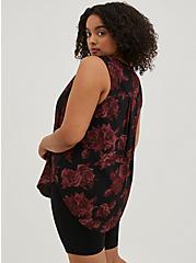 Plus Size Harper Button-Up Sleeveless Blouse - Gauze Floral Black, FLORAL - BLACK, alternate