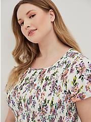 Tiered Babydoll Top - Crinkle Gauze Floral White, FLORAL - WHITE, alternate