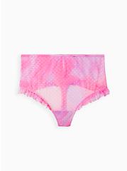 High Waist Ruffle Thong Panty - Mesh Pink Wash, , hi-res