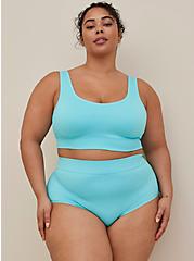 Plus Size High-Rise Seamless Brief Panty - Ribbed blue, BLUE RADIANCE, alternate