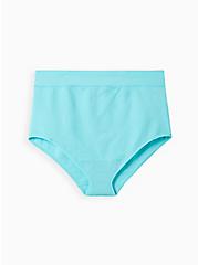Plus Size High-Rise Seamless Brief Panty - Ribbed blue, BLUE RADIANCE, hi-res