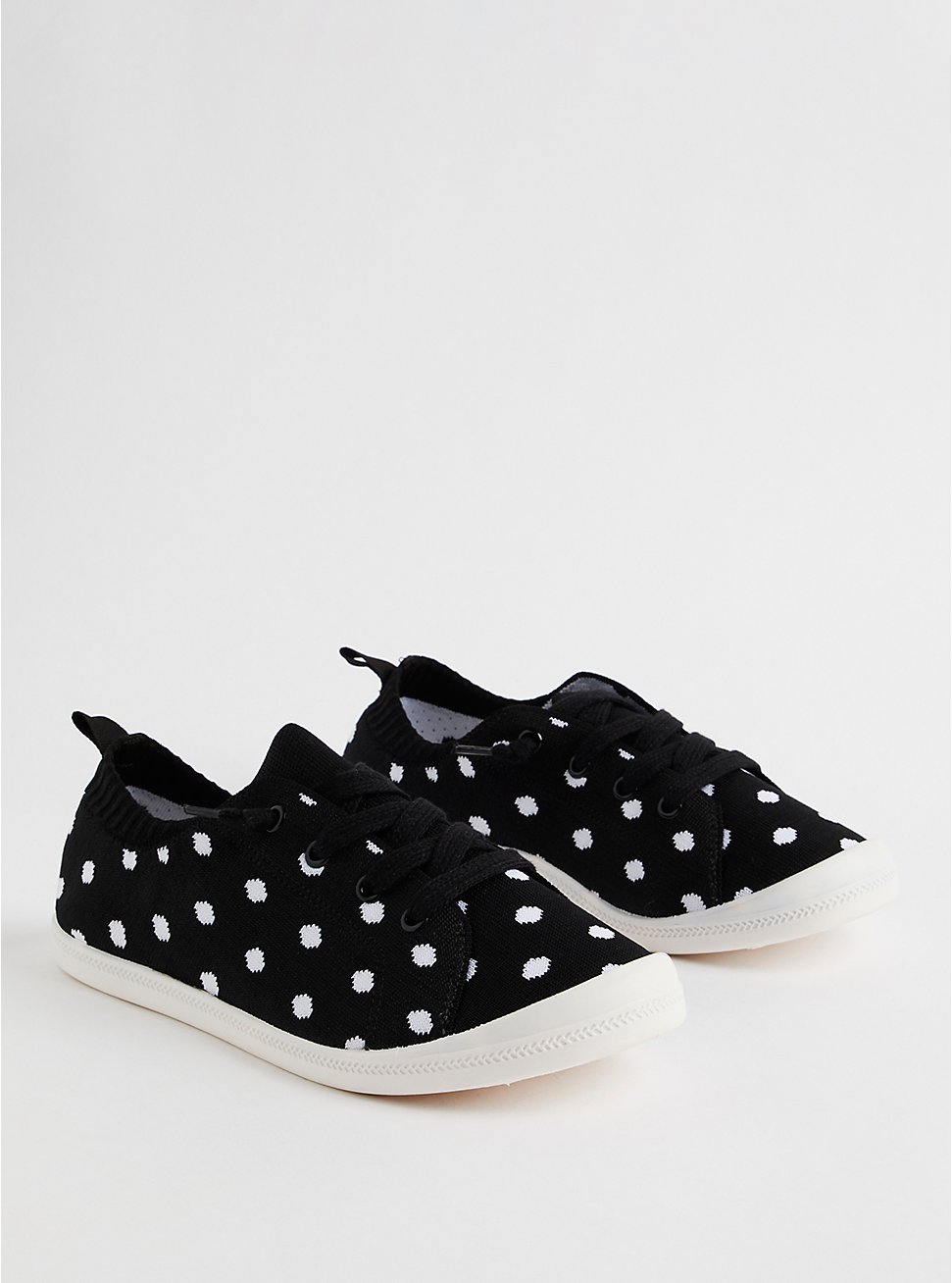 Plus Size Riley Sneaker - Canvas Polka Dot Black (WW), BLACK, hi-res
