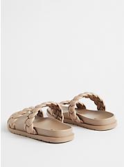 Plus Size Woven Double Band Slide - Taupe (WW), TAUPE, alternate
