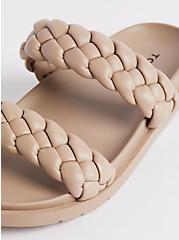 Plus Size Woven Double Band Slide - Taupe (WW), TAUPE, alternate