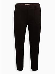 Plus Size Comfort Flex Waist Zip Cuff Jogger - Stretch Twill Black, DEEP BLACK, hi-res