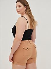 Plus Size Military Short - Twill Brown, BROWN, alternate