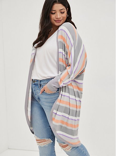 Cocoon Kimono - Super Soft Stripes, MULTI STRIPE, alternate