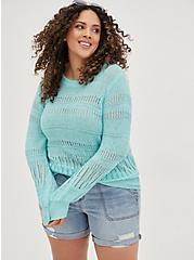 Lightweight Pullover Sweater - Blue, ISLAND PARADISE, hi-res