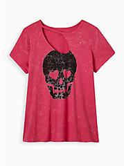 LoveSick Asymmetrical Cutout Tee - Cotton Skull Pink, PURPLE, hi-res