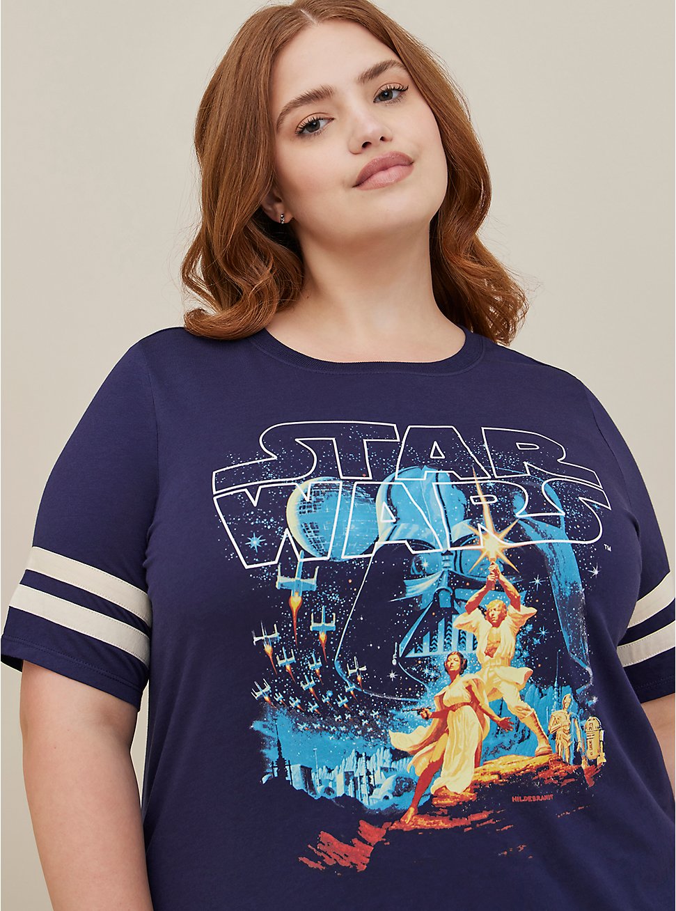 Star Wars Classic Fit Football Tee - Heritage Cotton Navy Blue