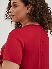 Abbey Blouse - Stretch Challis Red, RED, alternate