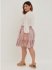 Plus Size Tiered Circle Skirt - Super Soft Pink Wash, LILAC, alternate