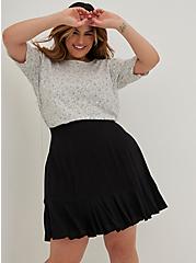 Mini Challis High Waisted Skirt, DEEP BLACK, alternate
