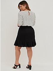 High Waist Mini Skirt - Stretch Challis Black, DEEP BLACK, alternate