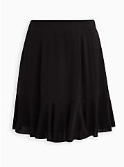 High Waist Mini Skirt - Stretch Challis Black, DEEP BLACK, hi-res