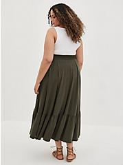 Maxi Jersey Tiered Skirt, OLIVE, alternate