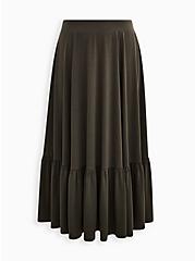 Maxi Jersey Tiered Skirt, OLIVE, hi-res