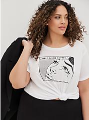 Plus Size Relaxed Fit Tee - Signature Jersey Need More Coffee White, BRIGHT WHITE, hi-res