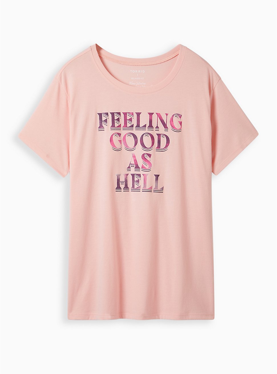 Relaxed Fit Tee - Signature Jersey Good As Hell Peach, PEACH, hi-res