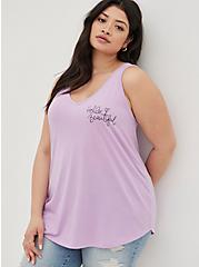 Plus Size Girlfriend Tank - Signature Jersey Beautiful Purple, LILAC, hi-res