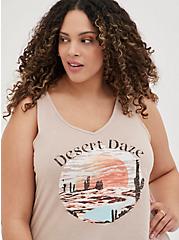 Girlfriend Tank - Signature Jersey Daze Sand Desert, MUSHROOM, alternate