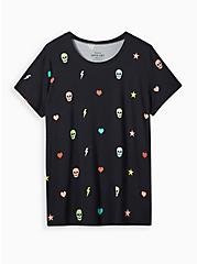 Plus Size Perfect Tee - Super Soft Multi Charms Black, OTHER PRINTS, hi-res