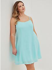 Plus Size Trapeze Mini Dress - Blue, ISLAND PARADISE, hi-res