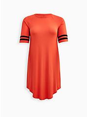 Favorite T-Shirt Varsity Dress - Super Soft Orange , ORANGE, hi-res