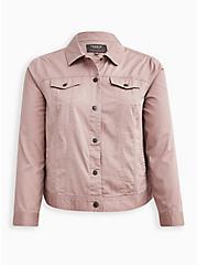 Plus Size Trucker Jacket - Twill Pink, PINK, hi-res
