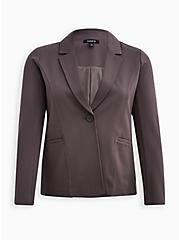 Tailored Blazer - Luxe Ponte Dark Grey, GREY, hi-res