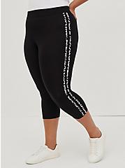 Plus Size Crop Premium Legging - Double Stripes Black, BLACK, alternate