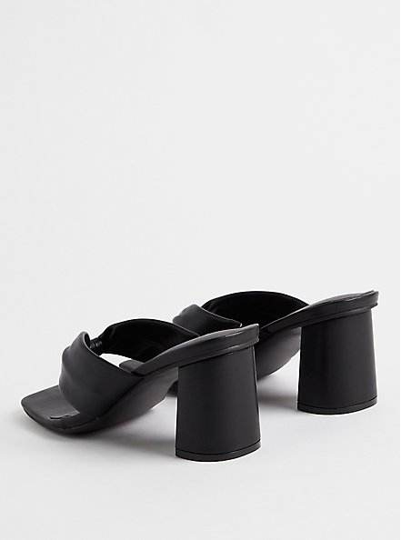 Plus Size Thong Heel - Faux Leather Black (WW), BLACK, alternate