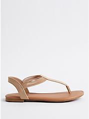 T-Strap Sandal - Stretch Canvas Taupe (WW), TAUPE, alternate