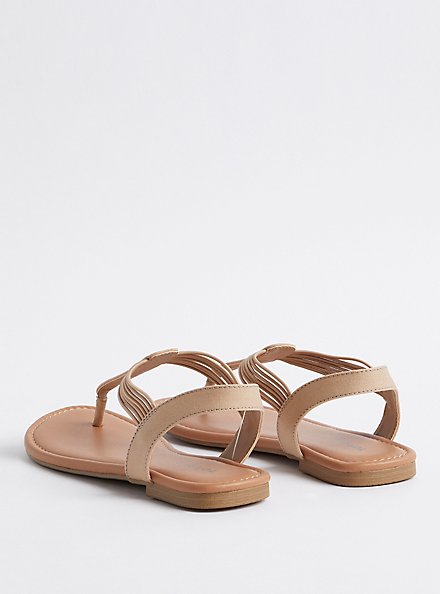 Plus Size T-Strap Sandal - Stretch Canvas Taupe (WW), TAUPE, alternate