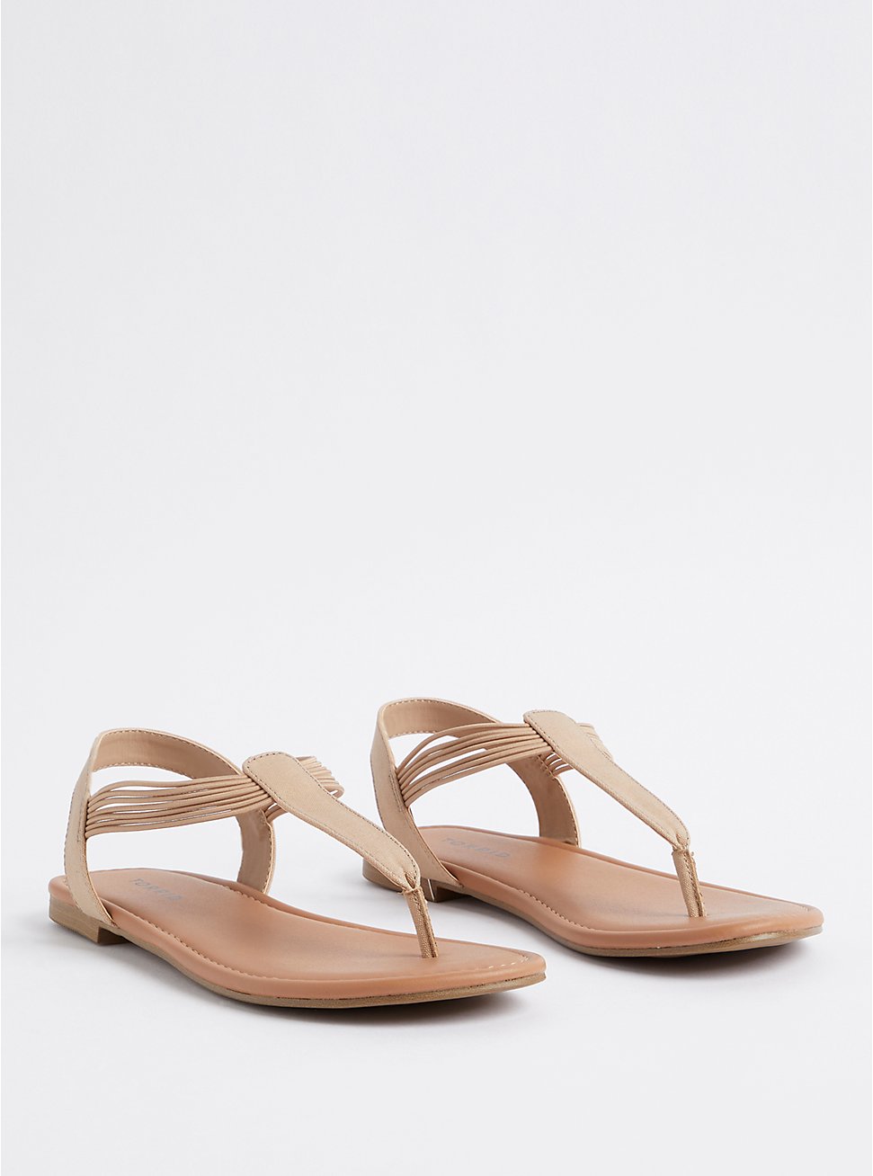 Plus Size T-Strap Sandal - Stretch Canvas Taupe (WW), TAUPE, hi-res
