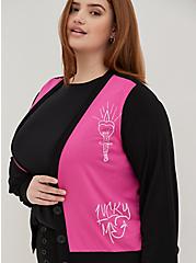 LoveSick Button-Front Cardigan - Super Soft Black & Pink, BLACK, alternate