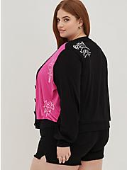 LoveSick Button-Front Cardigan - Super Soft Black & Pink, BLACK, alternate