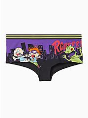 Plus Size Rugrats Boyshort Panty - Cotton Reptar Purple & Green, MULTI, hi-res