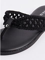 Plus Size Crochet Flip Flop - Black (WW), BLACK, alternate
