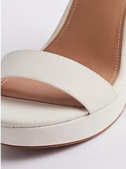 Plus Size Faux Leather Platform Tapered Heel - Bone, WHITE, alternate