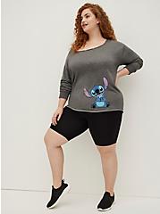 Plus Size Disney Lilo & Stitch Off Shoulder Sweatshirt - Cotton-Blend Grey, MEDIUM HEATHER GREY, alternate