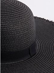 Plus Size Raw Edge Floppy Hat - Black, BLACK, alternate