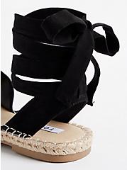 Plus Size Espadrille Sandal - Faux Suede Black (WW), BLACK, alternate
