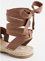 Plus Size Espadrille Sandal - Faux Suede Taupe (WW), TAUPE, alternate