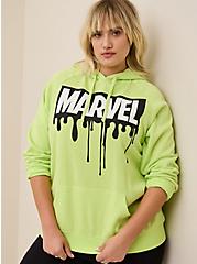 Plus Size Pullover Hoodie - Cozy Fleece Marvel Neon Green, NEON GREEN, alternate