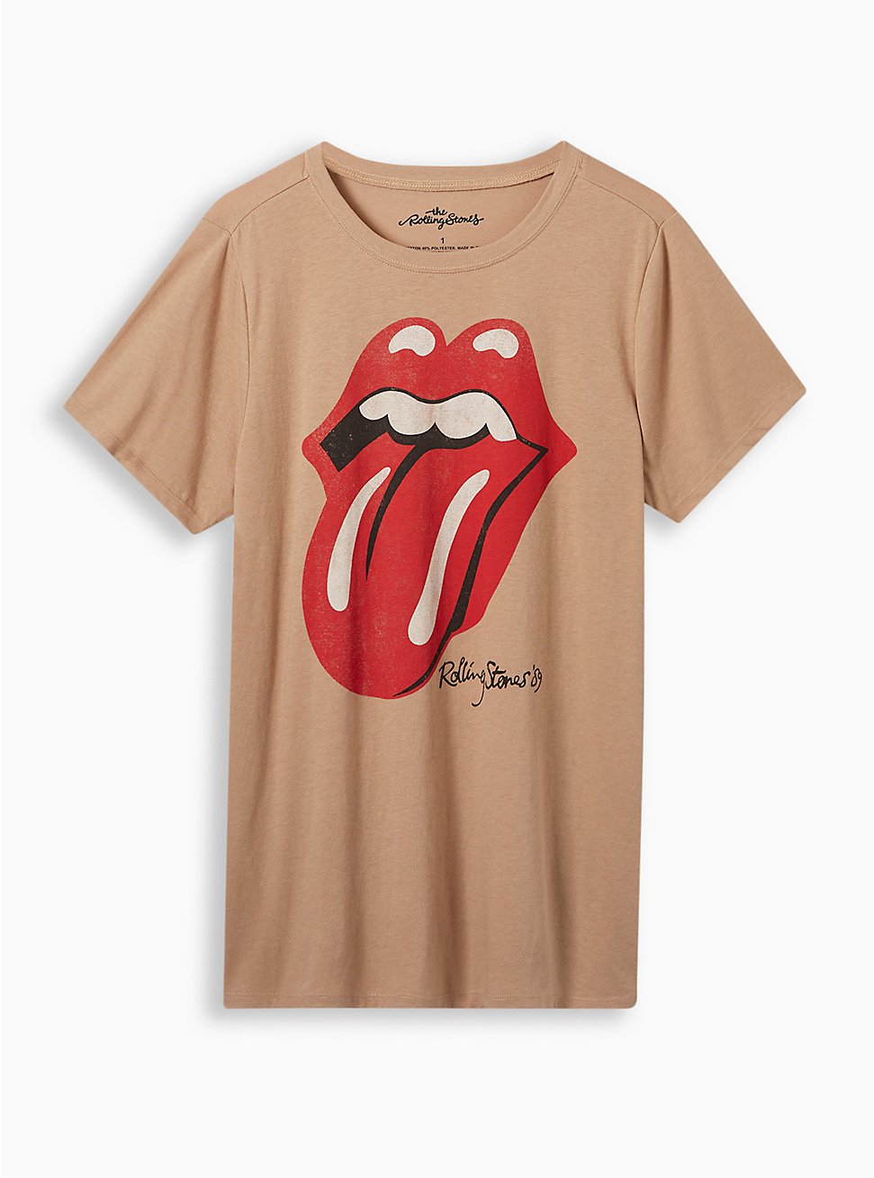 Plus Size Classic Crew Tee - Cotton Rolling Stones Taupe, TAUPE, hi-res