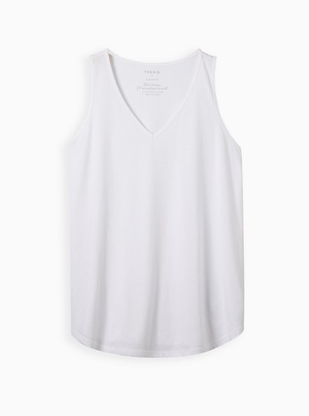 Plus Size Girlfriend Tank - Signature Jersey White, WHITE, hi-res