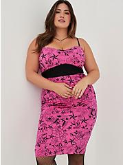 Plus Size Betsey Johnson Convertible Dress - Ponte Tattoo Sketch Pink, TATTOO, alternate