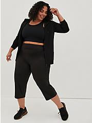 Crop Straight Pant - Super Soft Performance Jersey Black, DEEP BLACK, hi-res