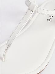 Plus Size T-Strap Sandal - Faux Leather White (WW), WHITE, alternate